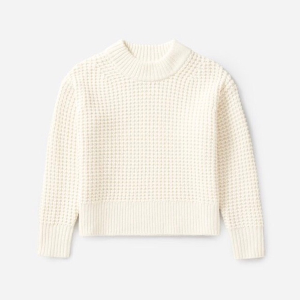 Everlane Cashmere Wool Waffle Knit Crew Sweater
